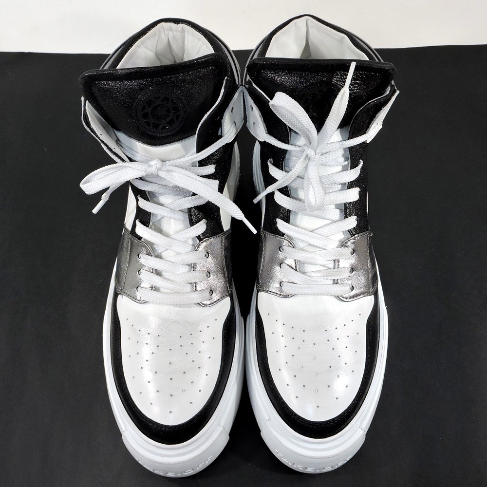 TAKE.OFF 🇮🇹 MEN'S WHITE & BLACK SOFT LEATHER FASHION SNEAKERS - Picture 6 of 8